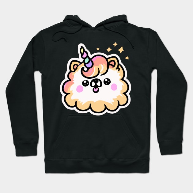 Unicorn Pomeranian Dog Dog Owner Retro Kids Funny Dog Hoodie by BetterManufaktur